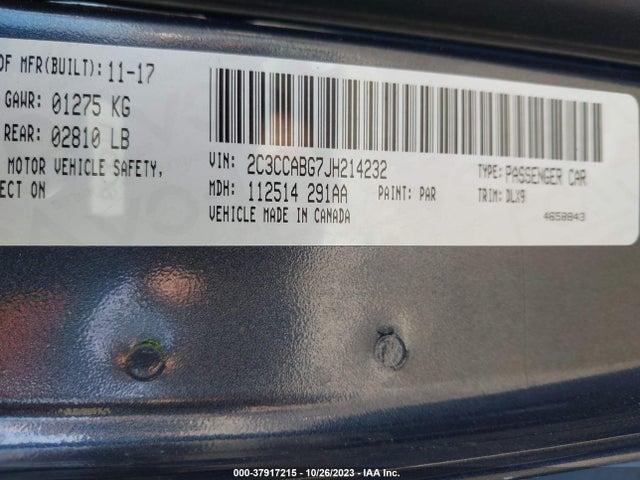 2C3CCABG7JH214232 Chrysler 2018