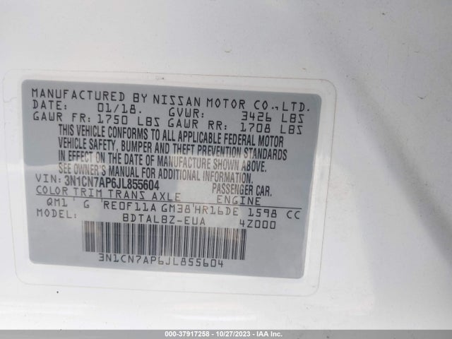 Nissan Versa 1.6 Sv 2018 3N1CN7AP6JL855604 Image 9