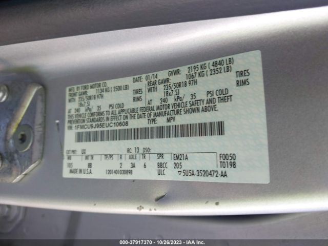1FMCU9J95EUC10608 Ford Escape Titanium