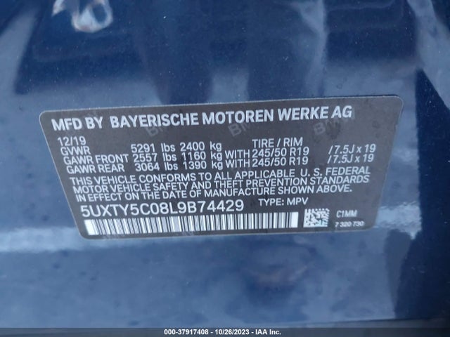 5UXTY5C08L9B74429 BMW X3 Xdrive30i