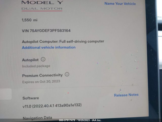 7SAYGDEF3PF583164 Tesla Model Y Performance