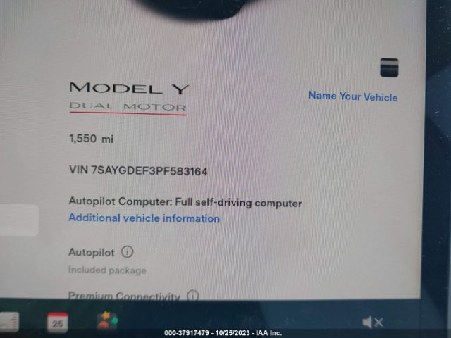 7SAYGDEF3PF583164 Tesla Model Y Performance