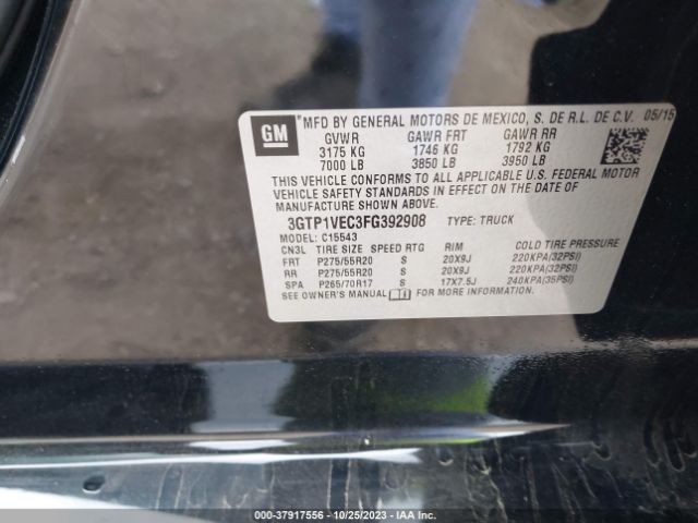 3GTP1VEC3FG392908 GMC Sierra 1500 Slt