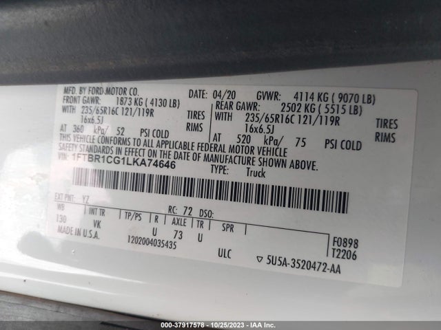 Ford Transit-250 Cargo Van 2020 1FTBR1CG1LKA74646 Image 9