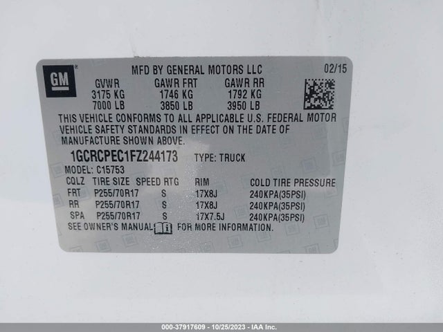 Chevrolet Silverado 1500 Wt 2015 1GCRCPEC1FZ244173 Image 9