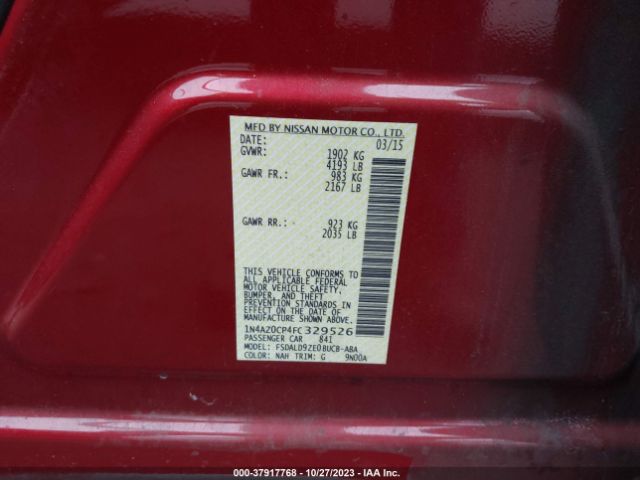 1N4AZ0CP4FC329526 Nissan LEAF SV