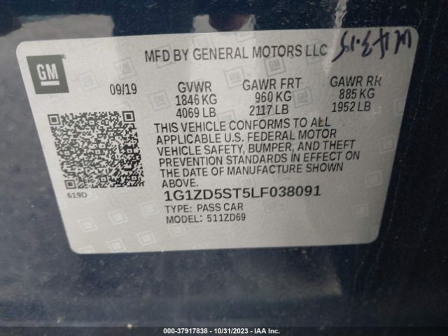 2020 CHEVROLET MALIBU 1G1ZD5ST5LF038091 Photo 8