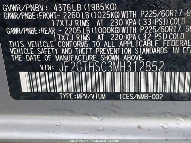 JF2GTHSC3MH312852 Subaru Crosstrek Sport