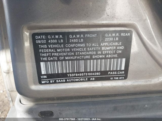 2003 SAAB 9-3 YS3FB49S731004280 Photo 8