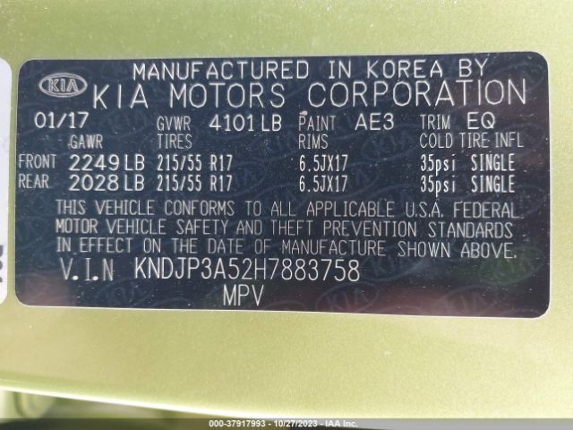 KNDJP3A52H7883758 KIA SOUL +