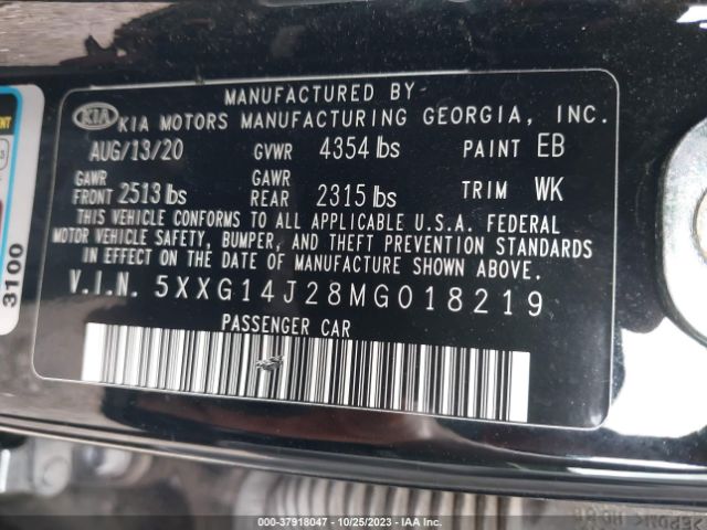 5XXG14J28MG018219 KIA K5 LXS