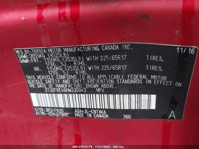 Toyota RAV4 LE 2017 2T3ZFREV6HW335043 Image 9