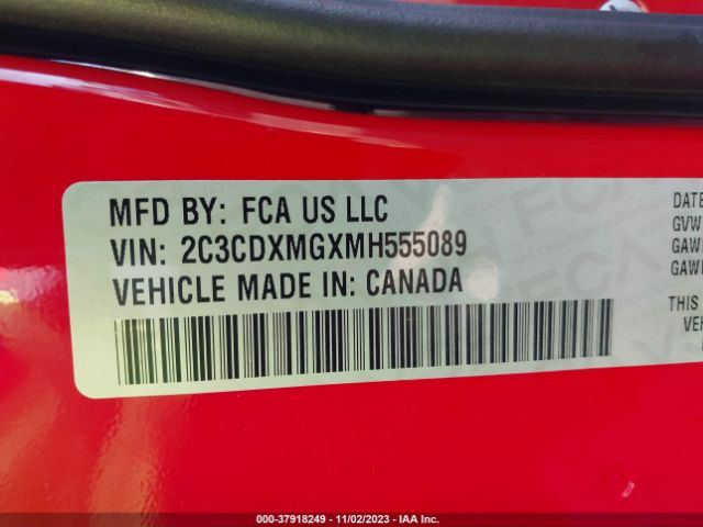 2C3CDXMGXMH555089 Dodge Charger Gt Awd