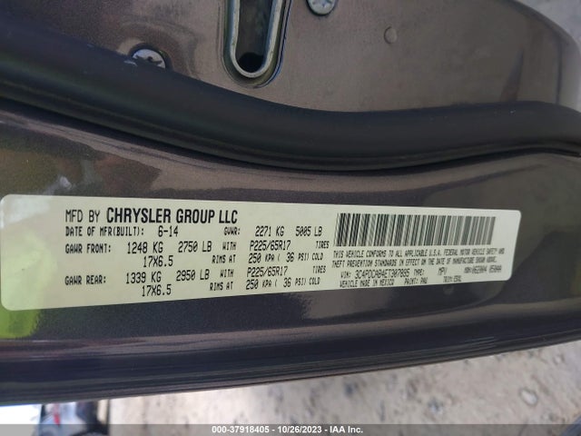 2014 DODGE JOURNEY SE VIN: 3C4PDCAB4ET307895