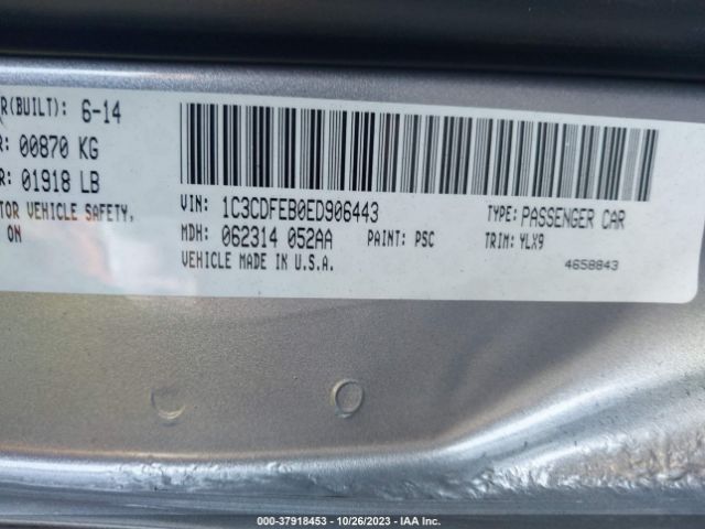 1C3CDFEB0ED906443 Dodge DART GT