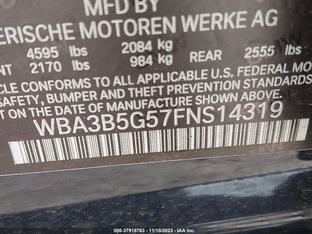 BMW 328i Xdrive 2015 WBA3B5G57FNS14319 Image 9