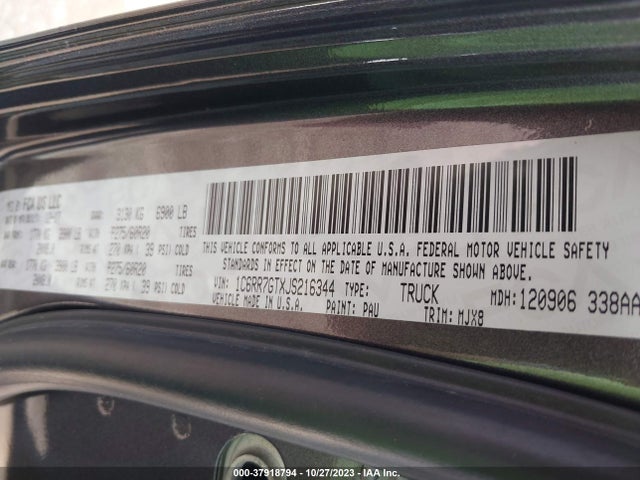 1C6RR7GTXJS216344 RAM 1500 Big Horn