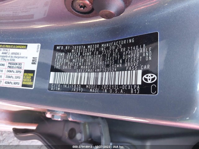 Toyota COROLLA LE 2021 5YFEPMAE4MP163524 Image 9