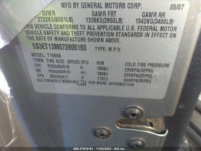 2007 SAAB 9-7X 5S3ET13M072805183 Photo 8