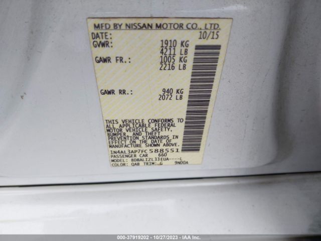 1N4AL3AP7FC588551 Nissan Altima 2.5 Sv