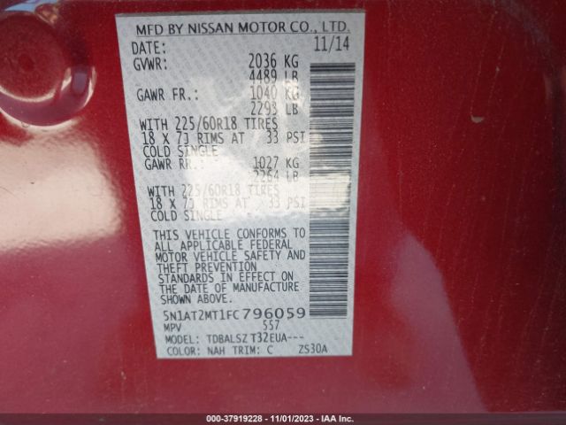 5N1AT2MT1FC796059 Nissan Rogue Sl