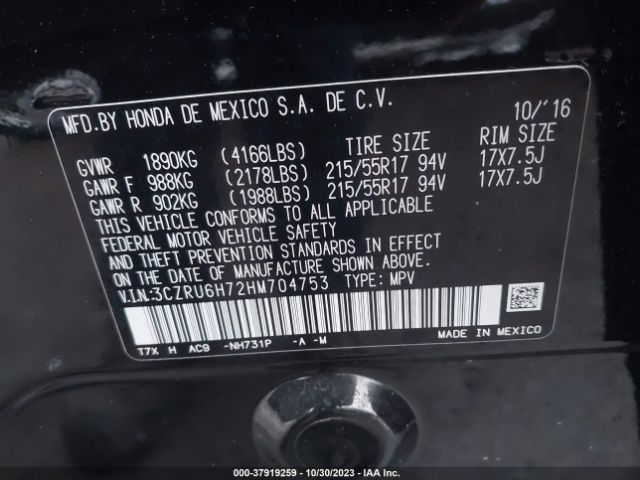 3CZRU6H72HM704753 Honda Hr-v Ex-l