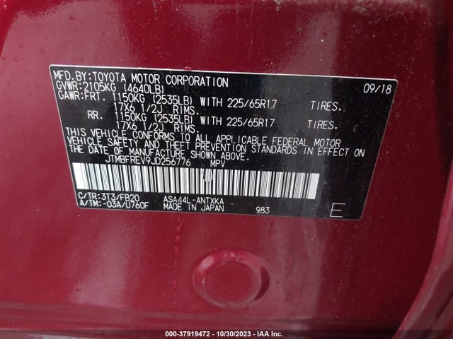 Toyota RAV4 LE 2018 JTMBFREV9JD256776 Image 9