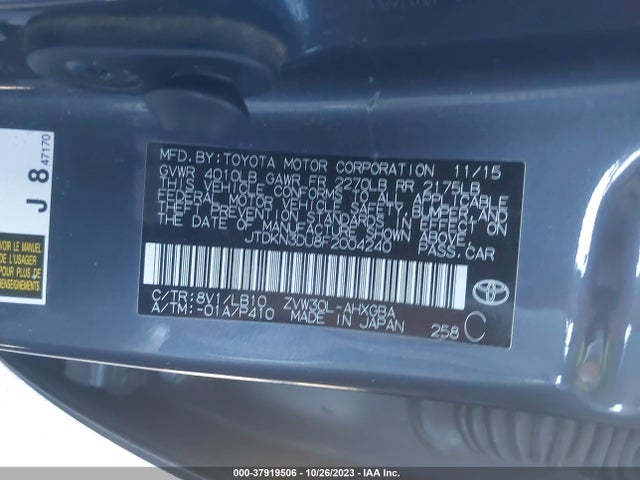 Toyota Prius Four 2015 JTDKN3DU8F2004240 Image 9