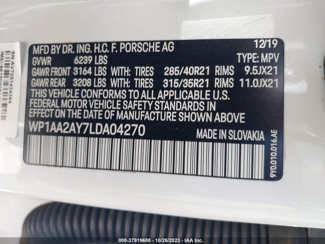 2020 PORSCHE CAYENNE WP1AA2AY7LDA04270 Photo 8