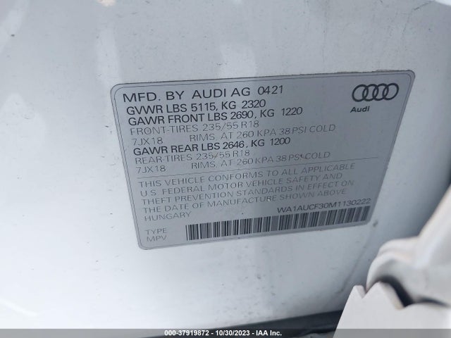WA1AUCF30M1130222 Audi Q3 PREMIUM