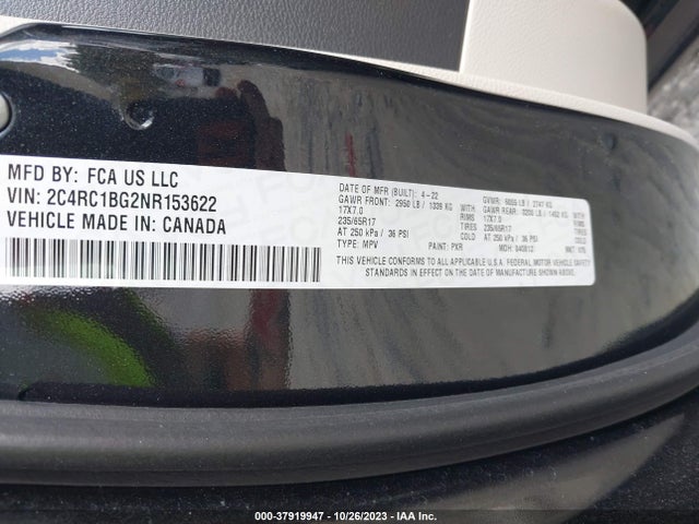 2C4RC1BG2NR153622 Chrysler Pacifica Touring L