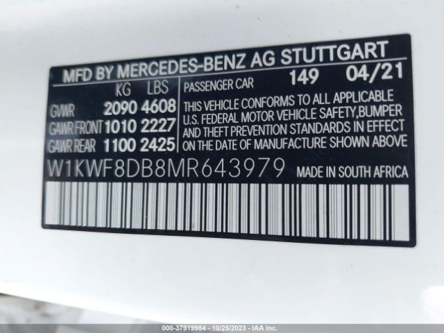 W1KWF8DB8MR643979 Mercedes-Benz C 300