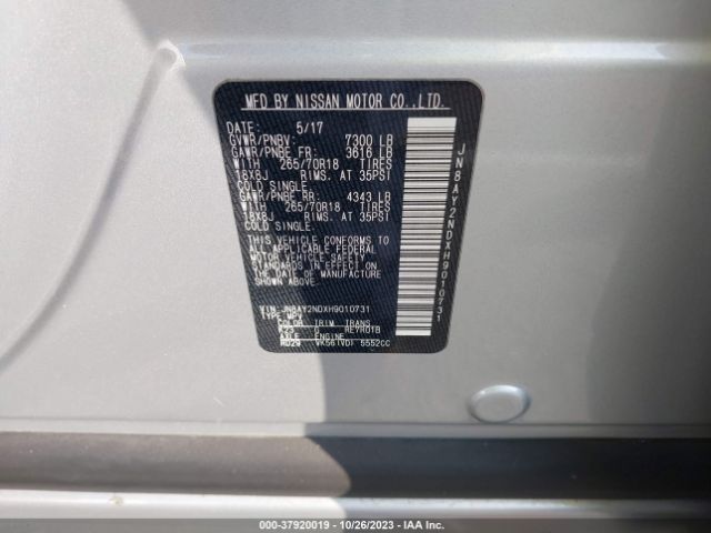 JN8AY2NDXH9010731 Nissan ARMADA SV