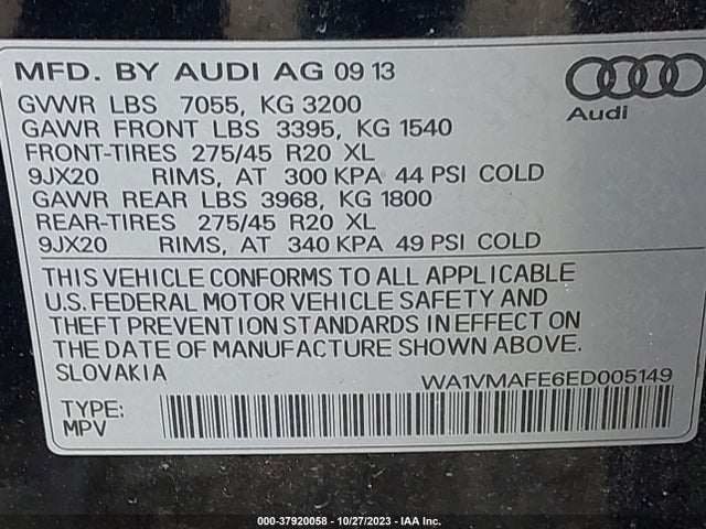 WA1VMAFE6ED005149 Audi Q7 3.0 Tdi Premium