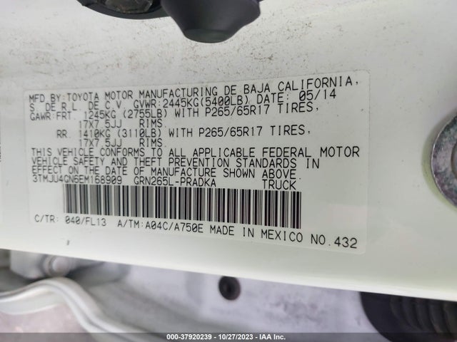 Toyota Tacoma Prerunner 2014 3TMJU4GN6EM168909 Image 9
