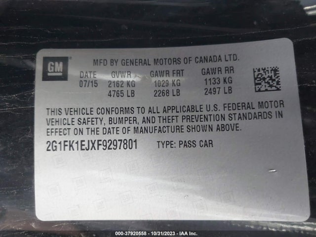 Chevrolet CAMARO SS 2015 2G1FK1EJXF9297801 Image 9