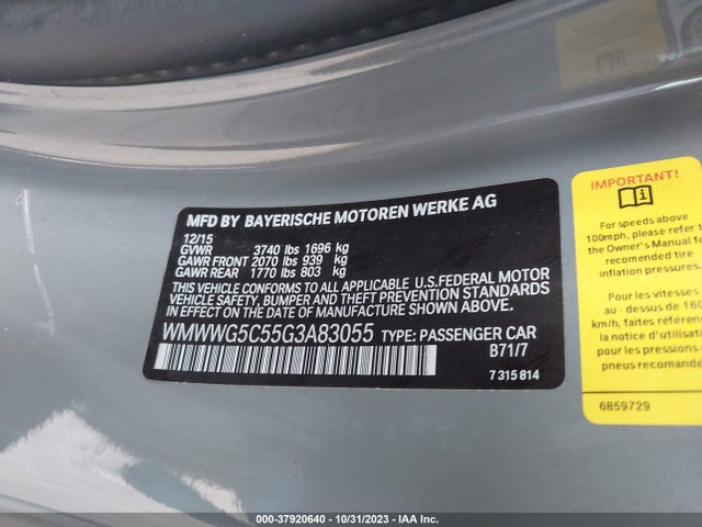 WMWWG5C55G3A83055 Mini COOPER CONVERTIBLE
