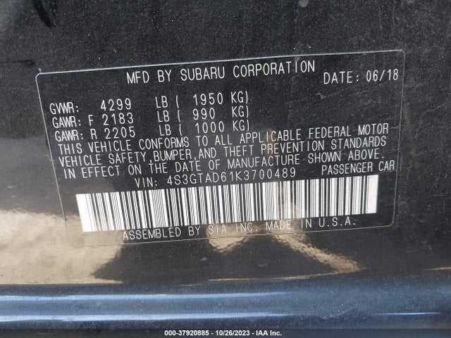 Subaru Impreza Premium 2019 4S3GTAD61K3700489 Image 9