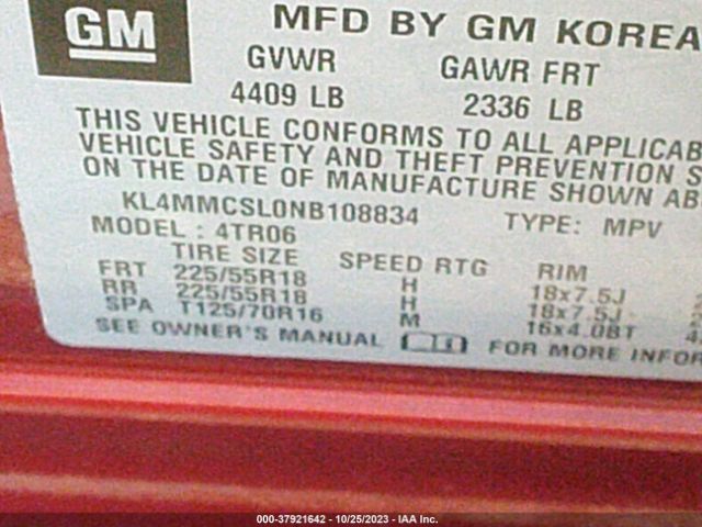 KL4MMCSL0NB108834 Buick Encore Gx Preferred