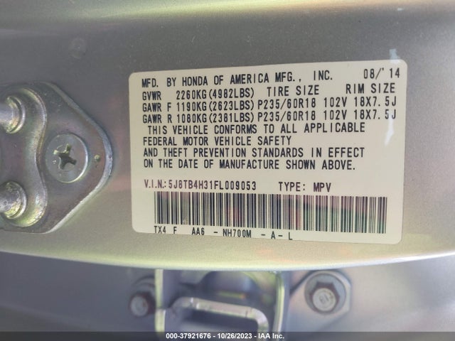Acura RDX 2015 5J8TB4H31FL009053 Image 9