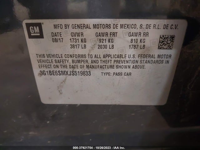 Chevrolet Cruze Lt Auto 2018 3G1BE6SMXJS519833 Image 9