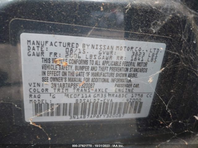 3N1AB7AP8FY320087 Nissan SENTRA SV
