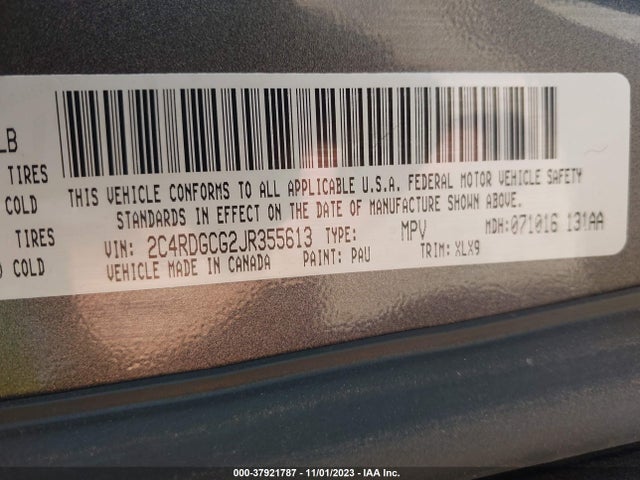 Dodge Grand Caravan Sxt 2018 2C4RDGCG2JR355613 Image 9