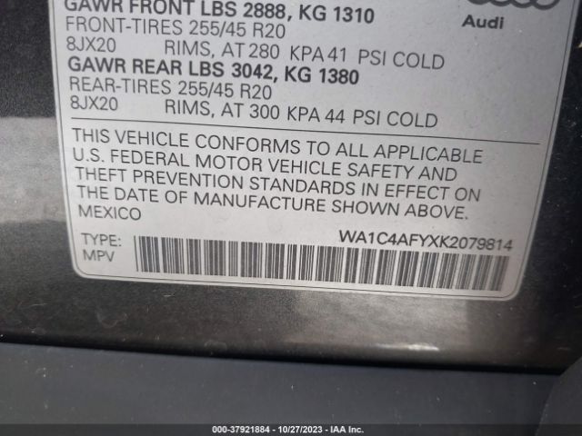 2019 AUDI SQ5 WA1C4AFYXK2079814 Photo 8