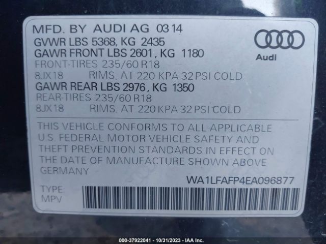 WA1LFAFP4EA096877 Audi Q5 Premium Plus