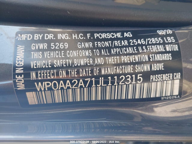 2018 PORSCHE PANAMERA WP0AA2A71JL112315 Photo 8