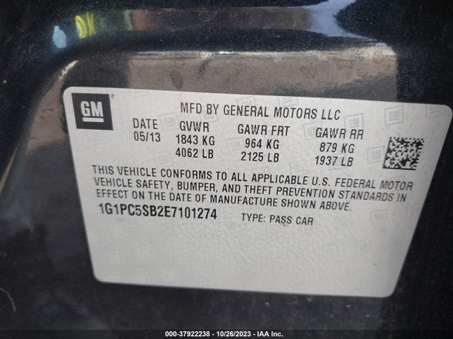 Chevrolet Cruze 1lt 2014 1G1PC5SB2E7101274 Image 9