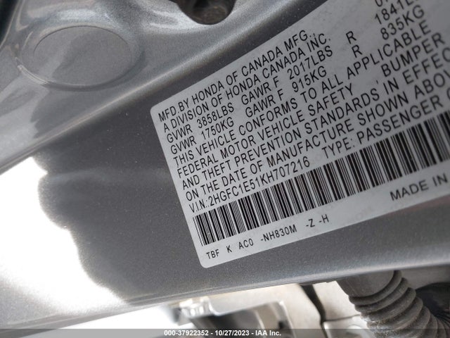 Honda CIVIC SI 2019 2HGFC1E51KH707216 Image 8