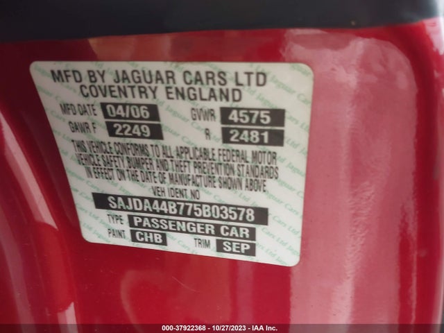 2007 JAGUAR XK SAJDA44B775B03578 Photo 8