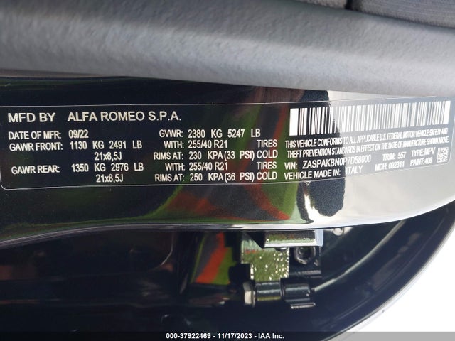 ZASPAKBN0P7D58000 Alfa Romeo Stelvio Veloce